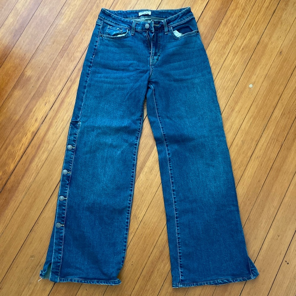 Nili Lotan wide leg medium wash blue jeans (size 4)